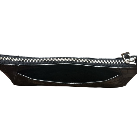 Vintage, Monsac Original, Black Leather, Faux Croc Handbag, Mint Condition, - Picture 3 of 7